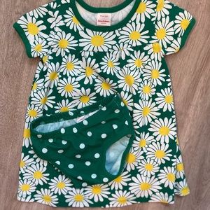 Hanna Andersson Sunflower Dress w Bloomers size 90